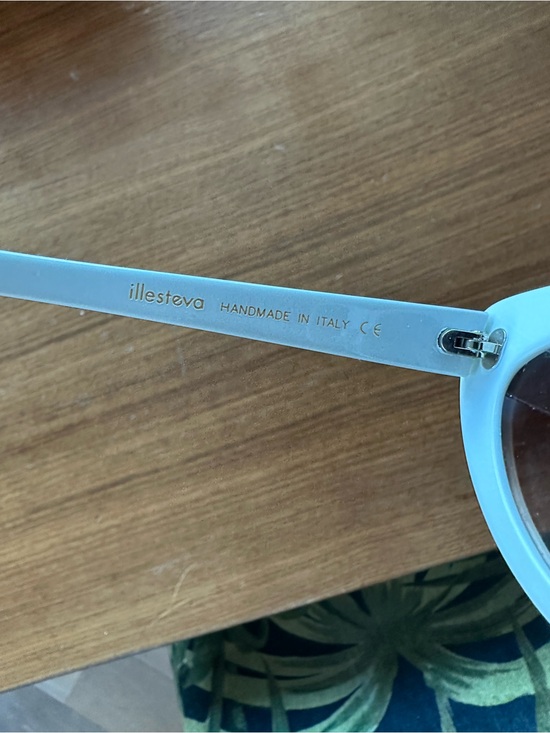 Illesteva White Pamela Cat Eye Sunglasses w/ brown gradient lens. Made in Italy. main image 6